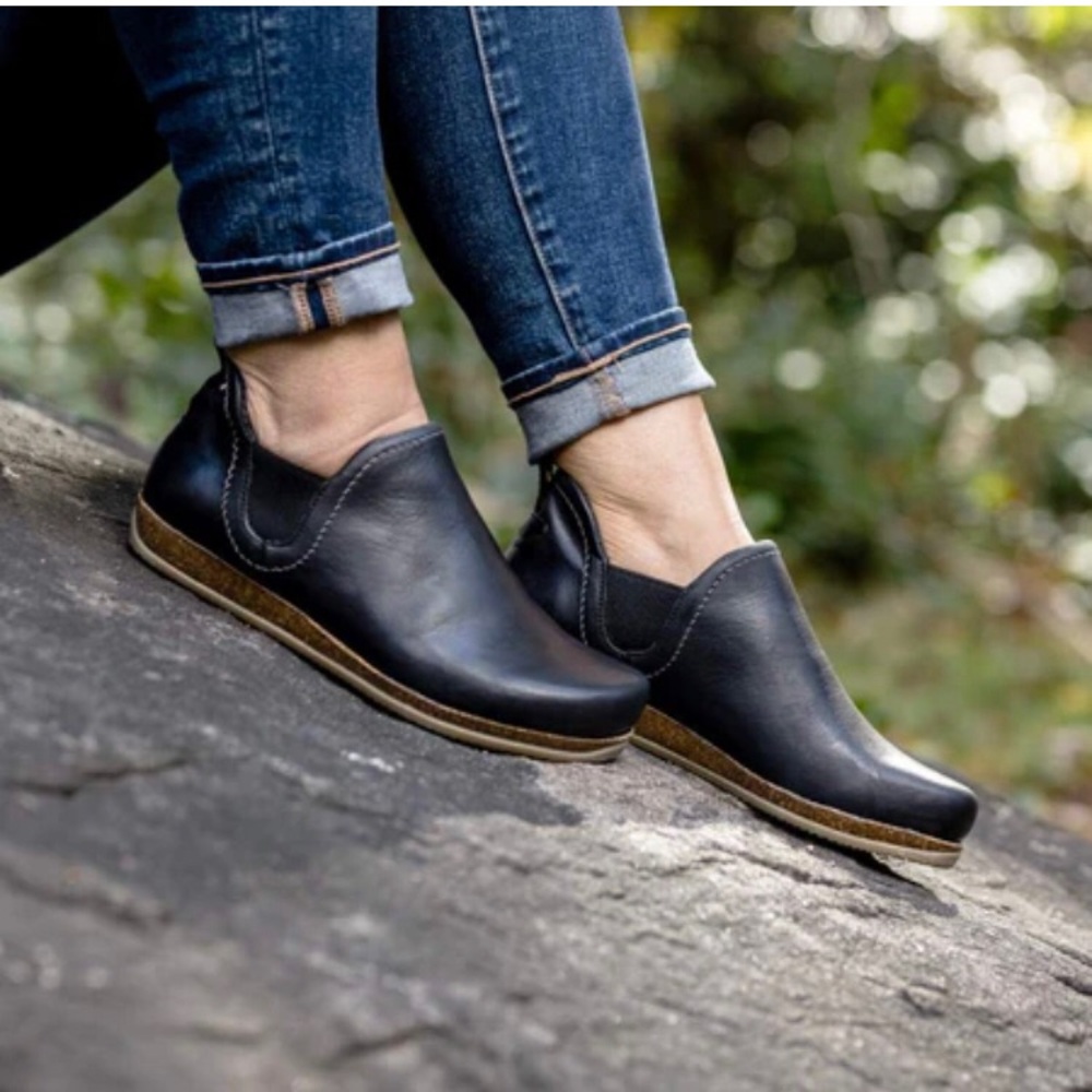 Black Leather Ankle Booties